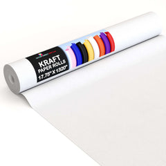 17.75" x 110' Kraft Paper Roll | White