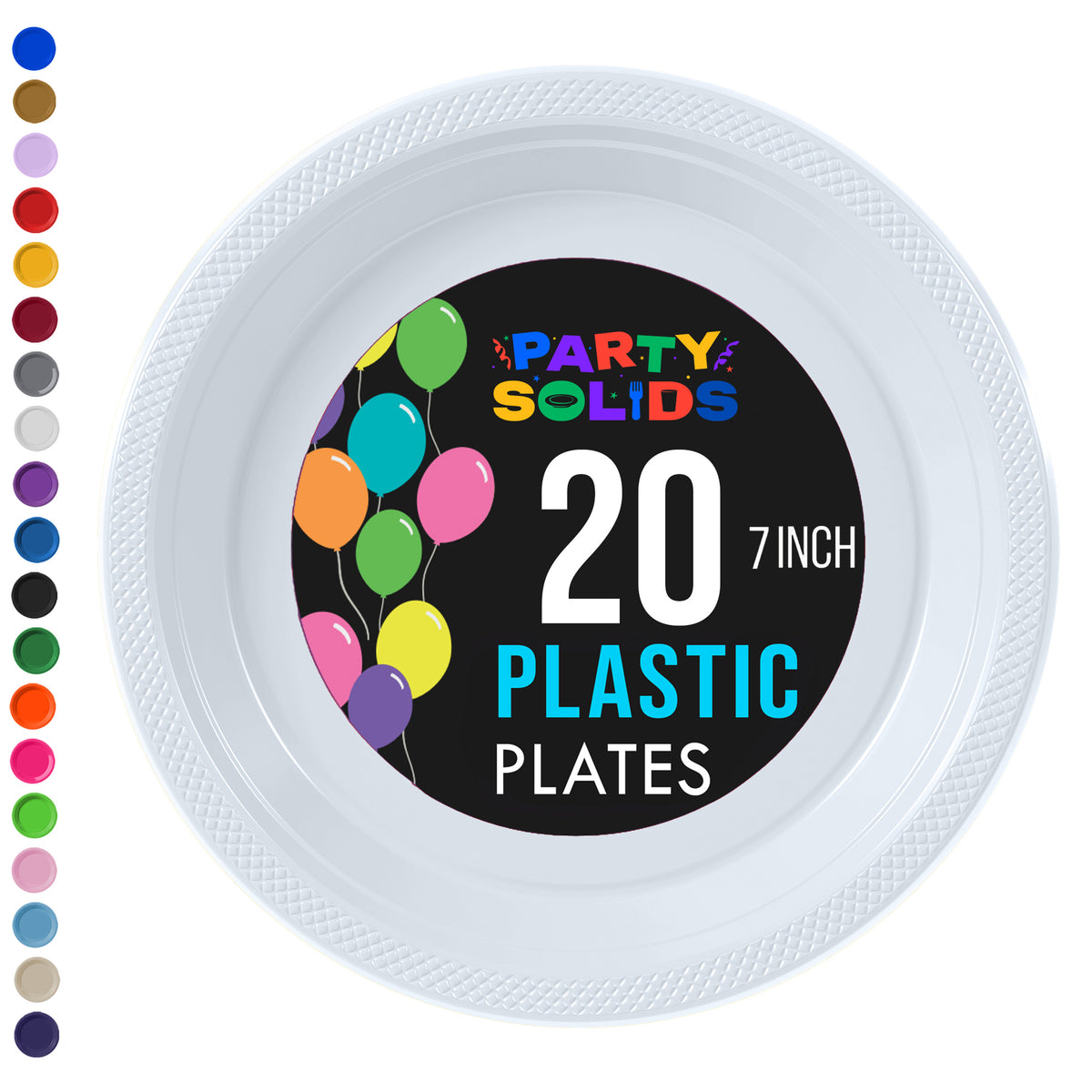 7 in. White Plastic Plates | 20 Ct.