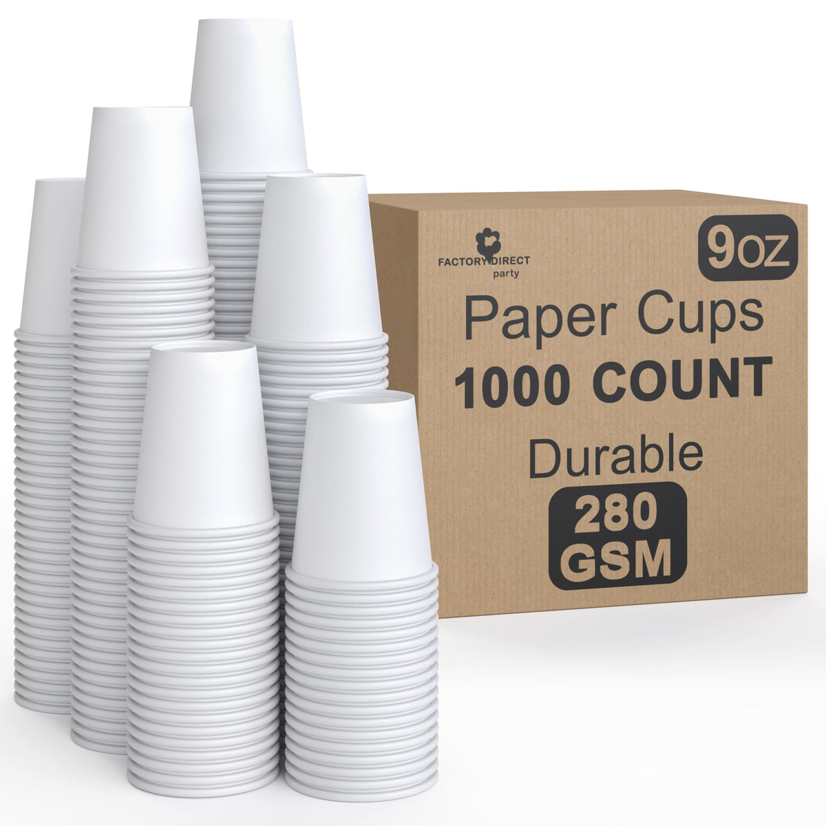 9 Oz. White Paper Cups | Case of 1000