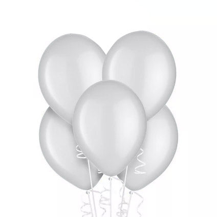 10ct, 12" White Pearlized Latex Balloon