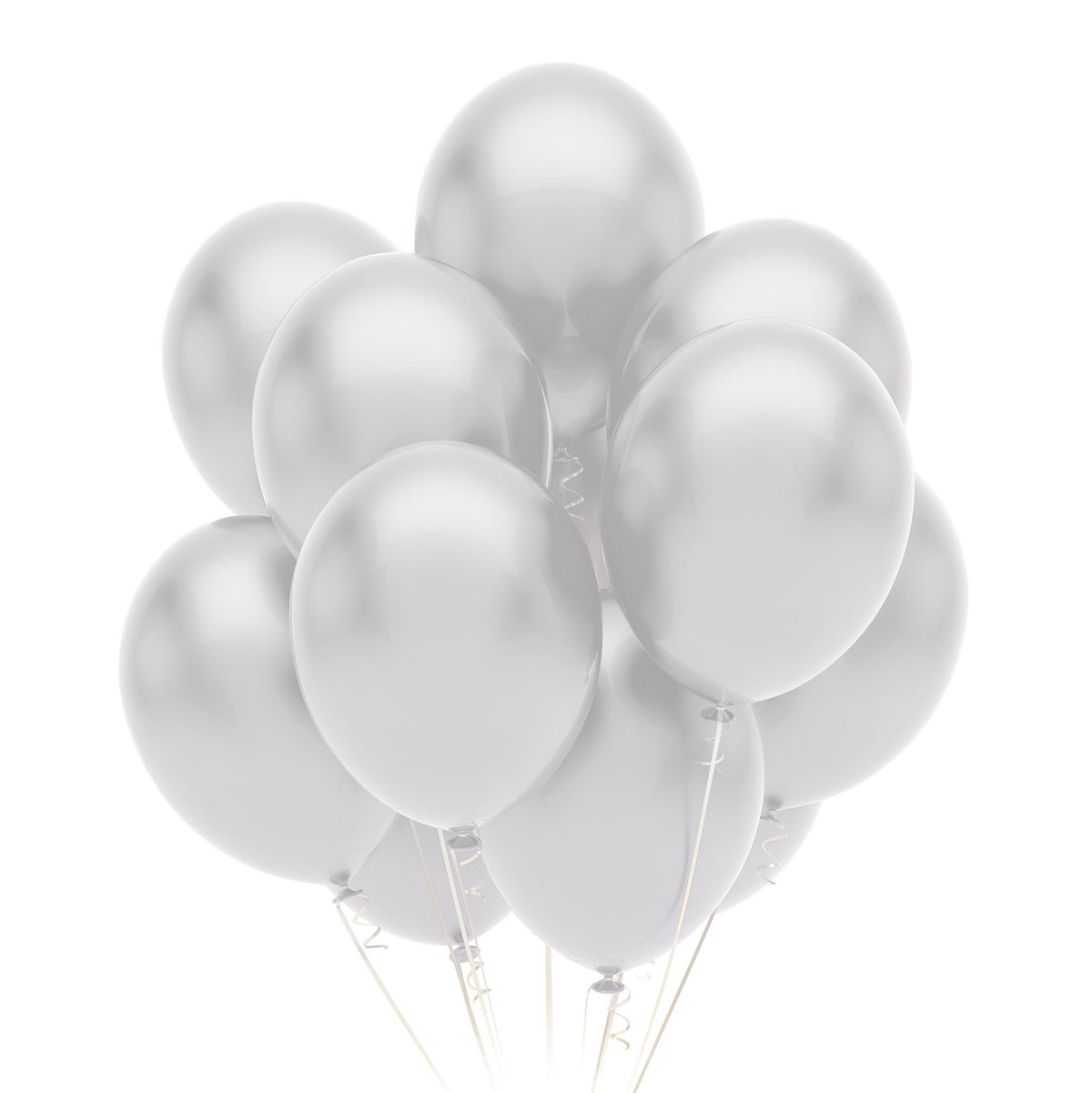 12 In. White Pearlized Latex Balloon | 10 Count