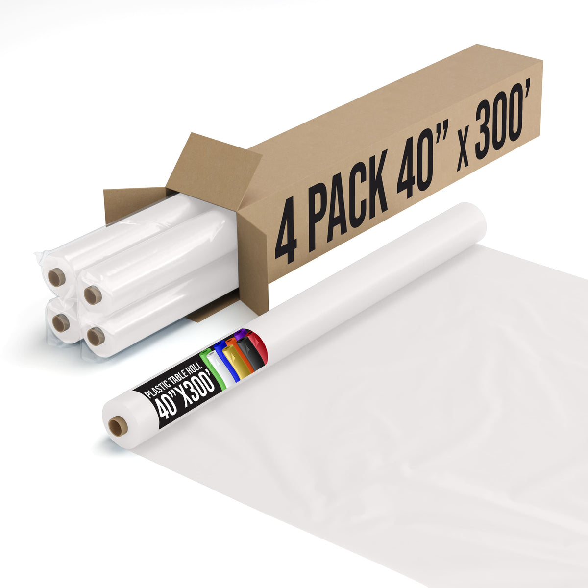 40 In. x 300 Ft. Premium White Table Roll | Case of 4