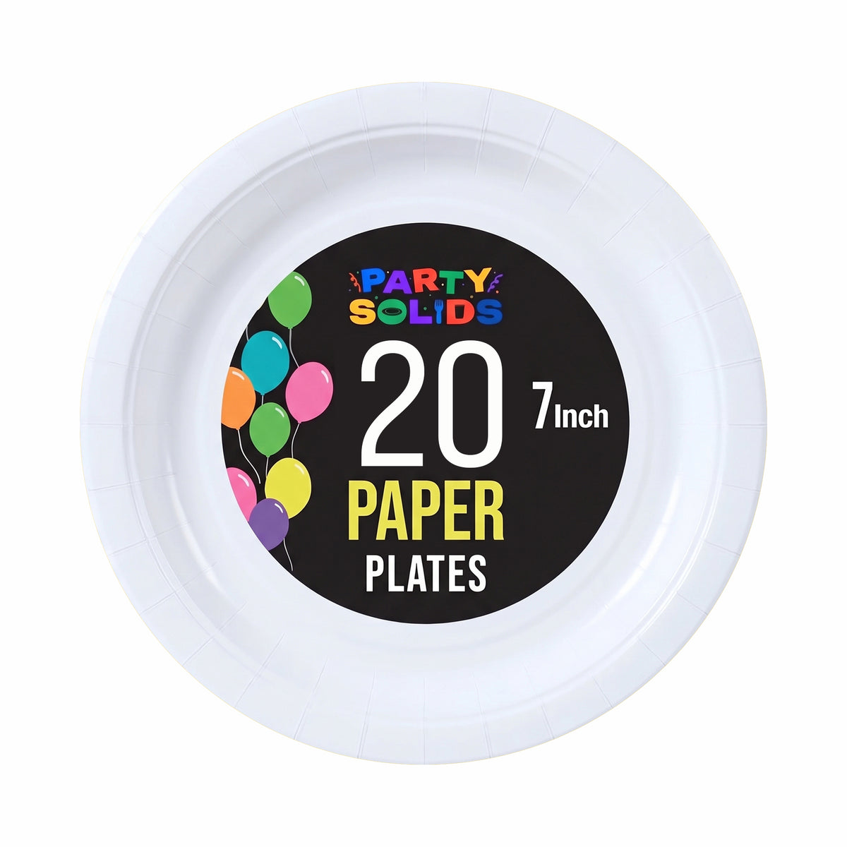 7 In. White Paper Plates - 20 Ct.