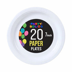 7 In. White Paper Plates - 20 Ct.