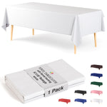 White Flannel Backed Plastic Table Cover  | 54 in. x 108 in.