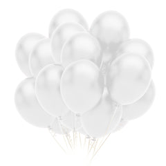 9 In. White Latex Balloons | 20 Count