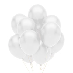 12 In. White Latex Balloons | 10 Count