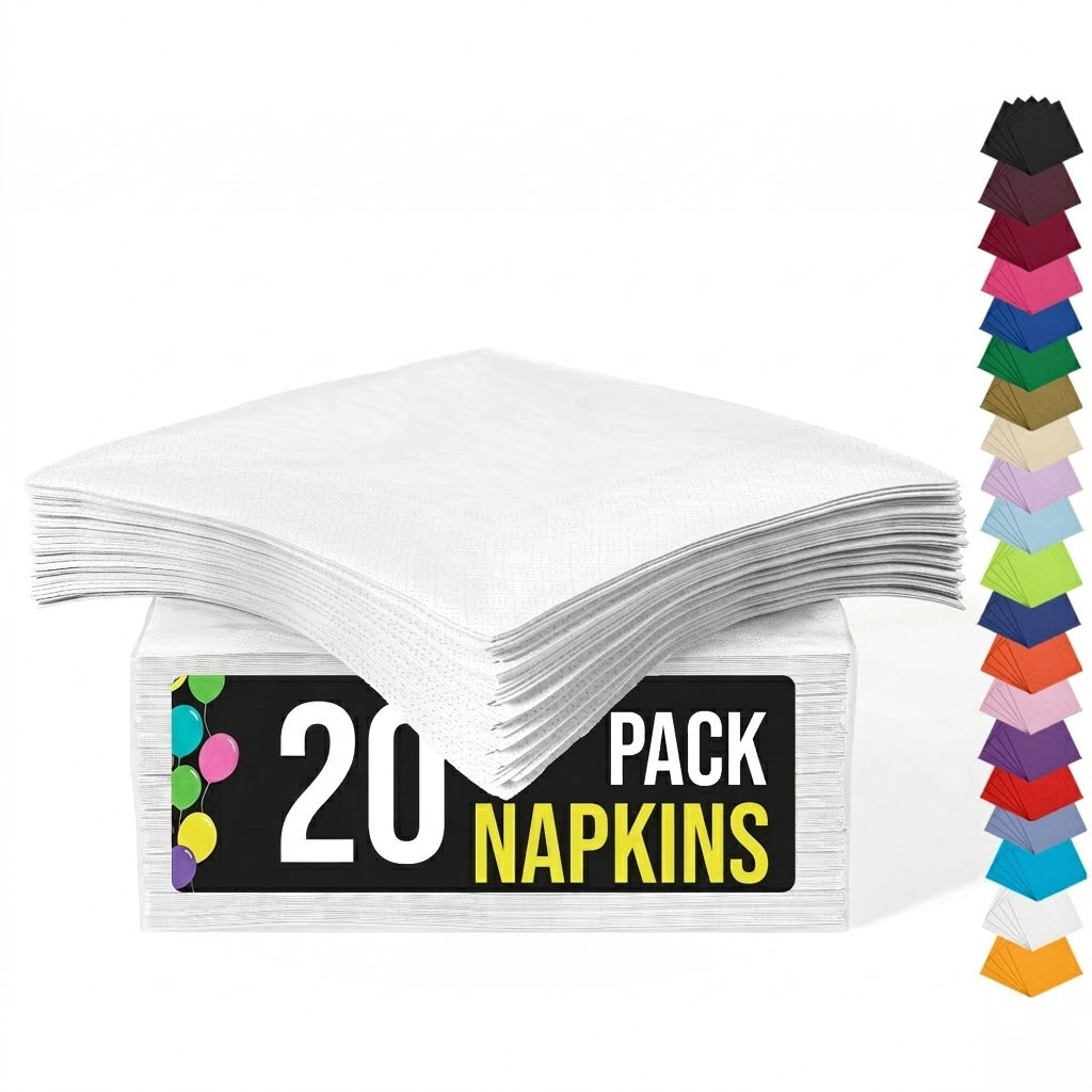 White Luncheon Napkins | 6.75 in. X 6.75 in. | 20 Count