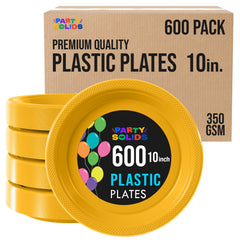 10 in. Yellow Plastic Plates | Case of 600