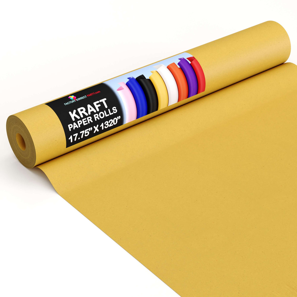 17.75" x 110' Kraft Paper Roll | Yellow