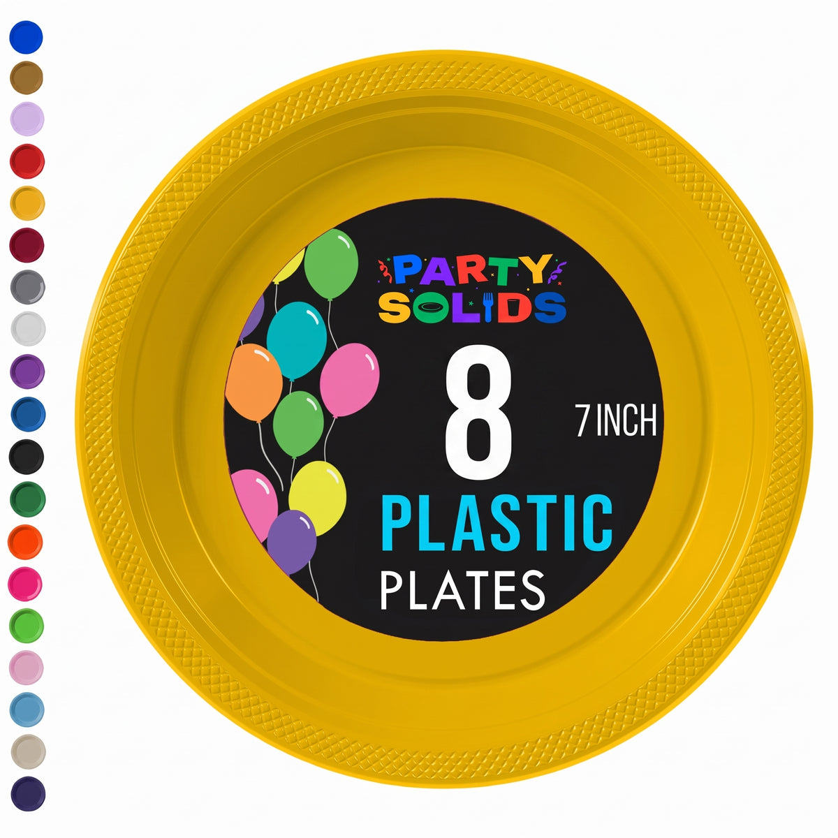 7 in. Yellow Plastic Plates | 8 Count