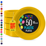 10 in. Yellow Plastic Plates | 50 Count