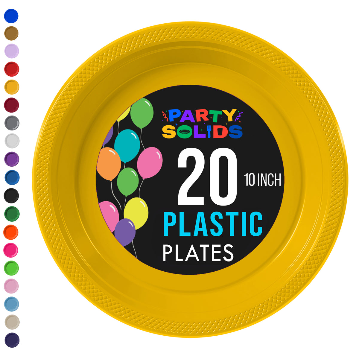 10 in. Yellow Plastic Plates | 20 Ct.