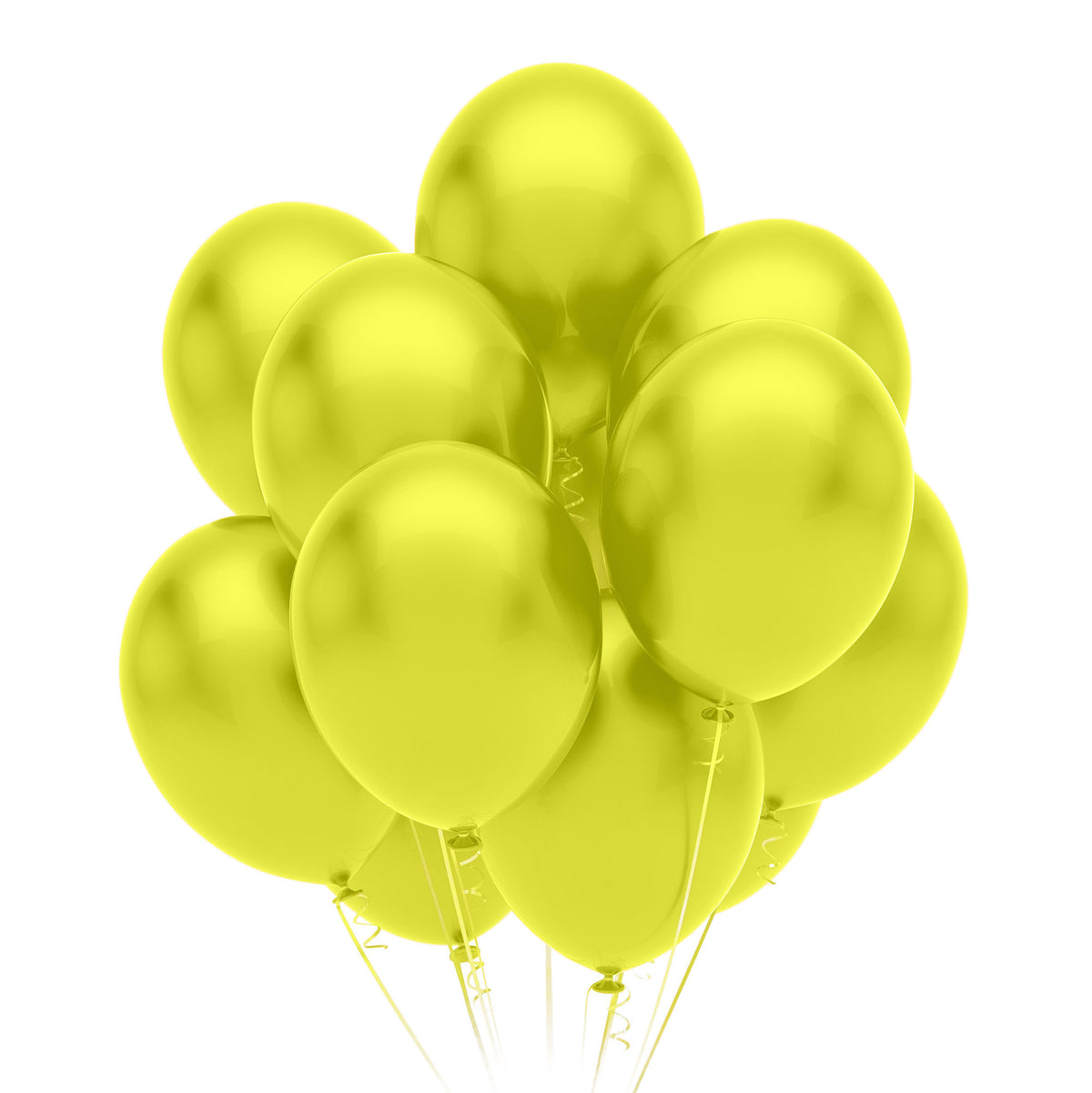 12 In. Yellow Pearlized Balloons | 10 Count