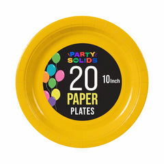 10 In. Yellow Paper Plates - 20 Ct.