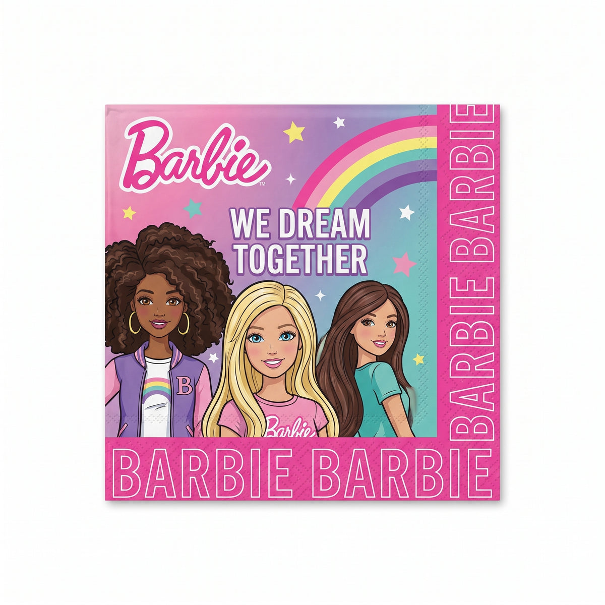 Barbie Dream Together Lunch Napkins - 6.5 In. x 6.5 In. - 16 Pack