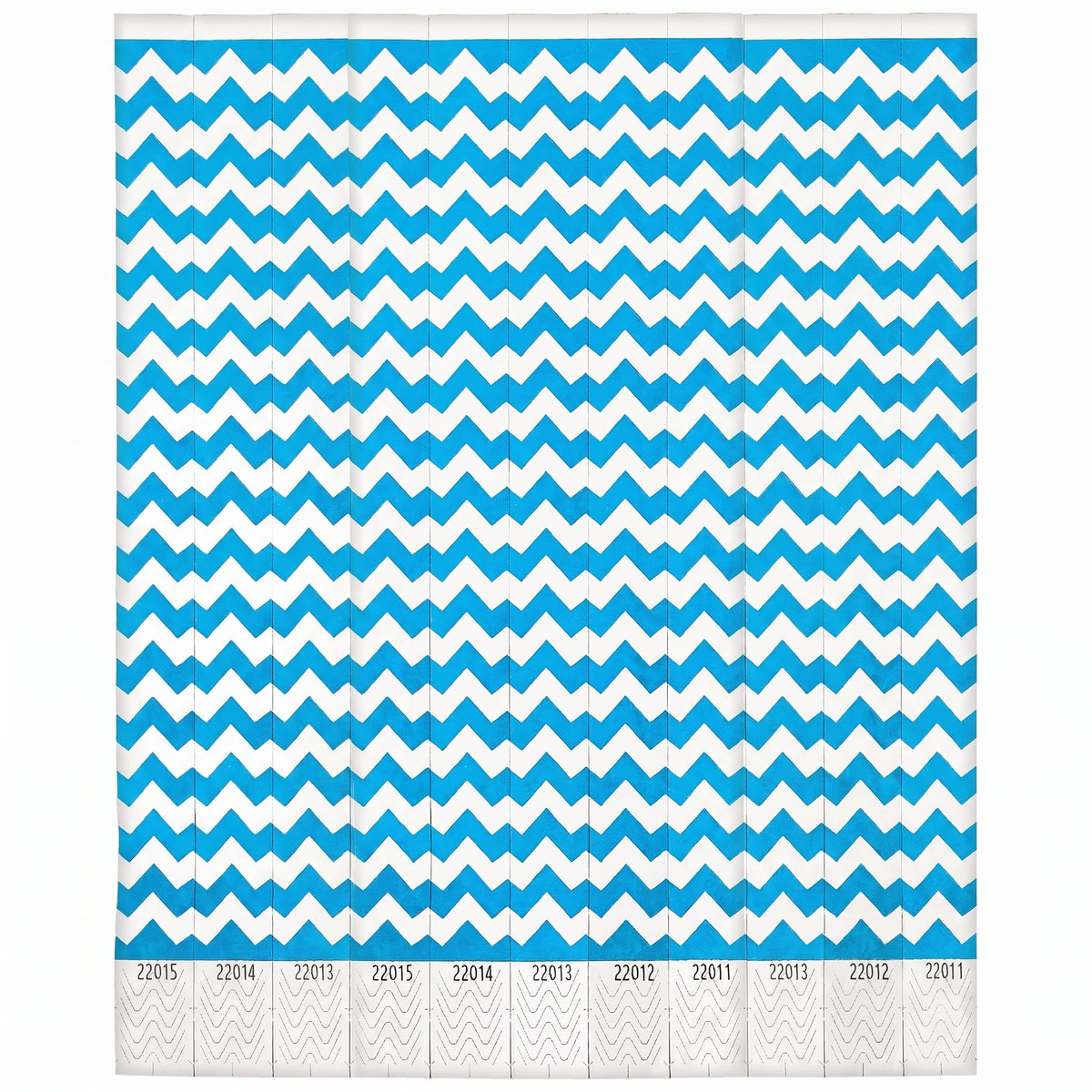 Blue Chevron Waterproof Wristbands - 500 Pack