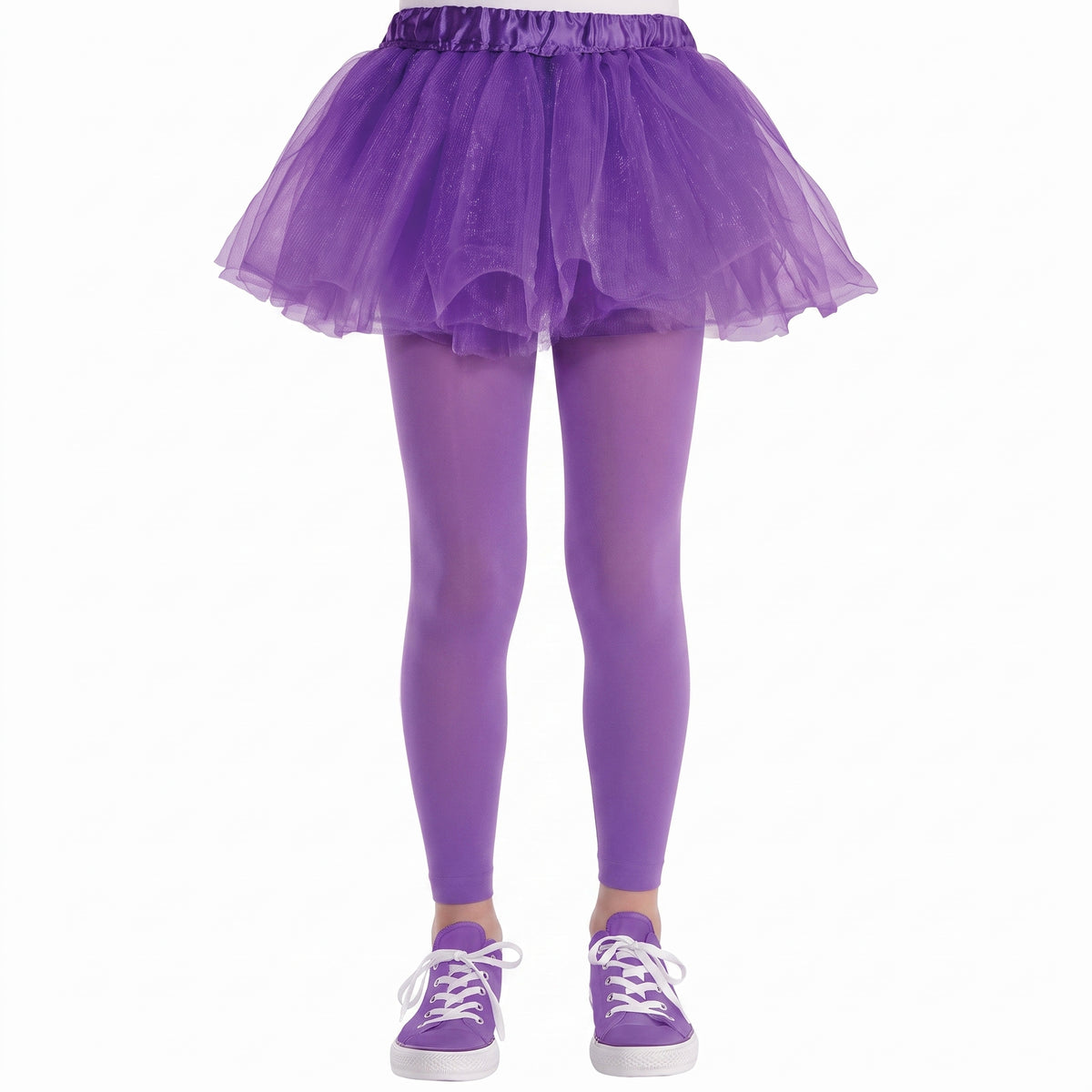Kids' Purple Footless Tights - Cheerful Costume & Team Spirit Accessory