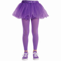 Kids' Purple Footless Tights - Cheerful Costume & Team Spirit Accessory