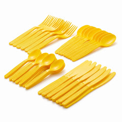 Sunshine Yellow Heavy-Duty Plastic Cutlery Set 80 Count