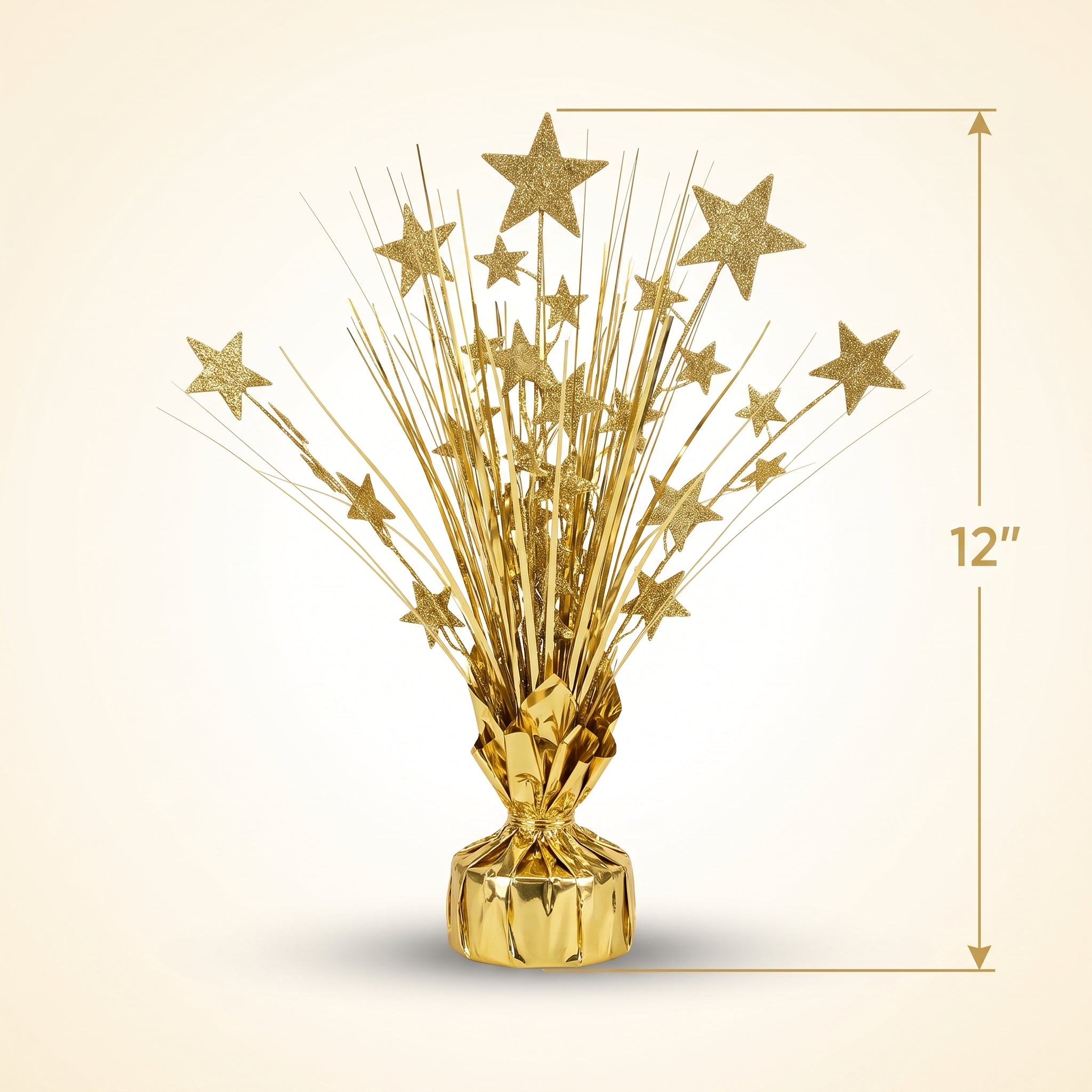 12" Gold Metallic Foil Starburst Centerpiece