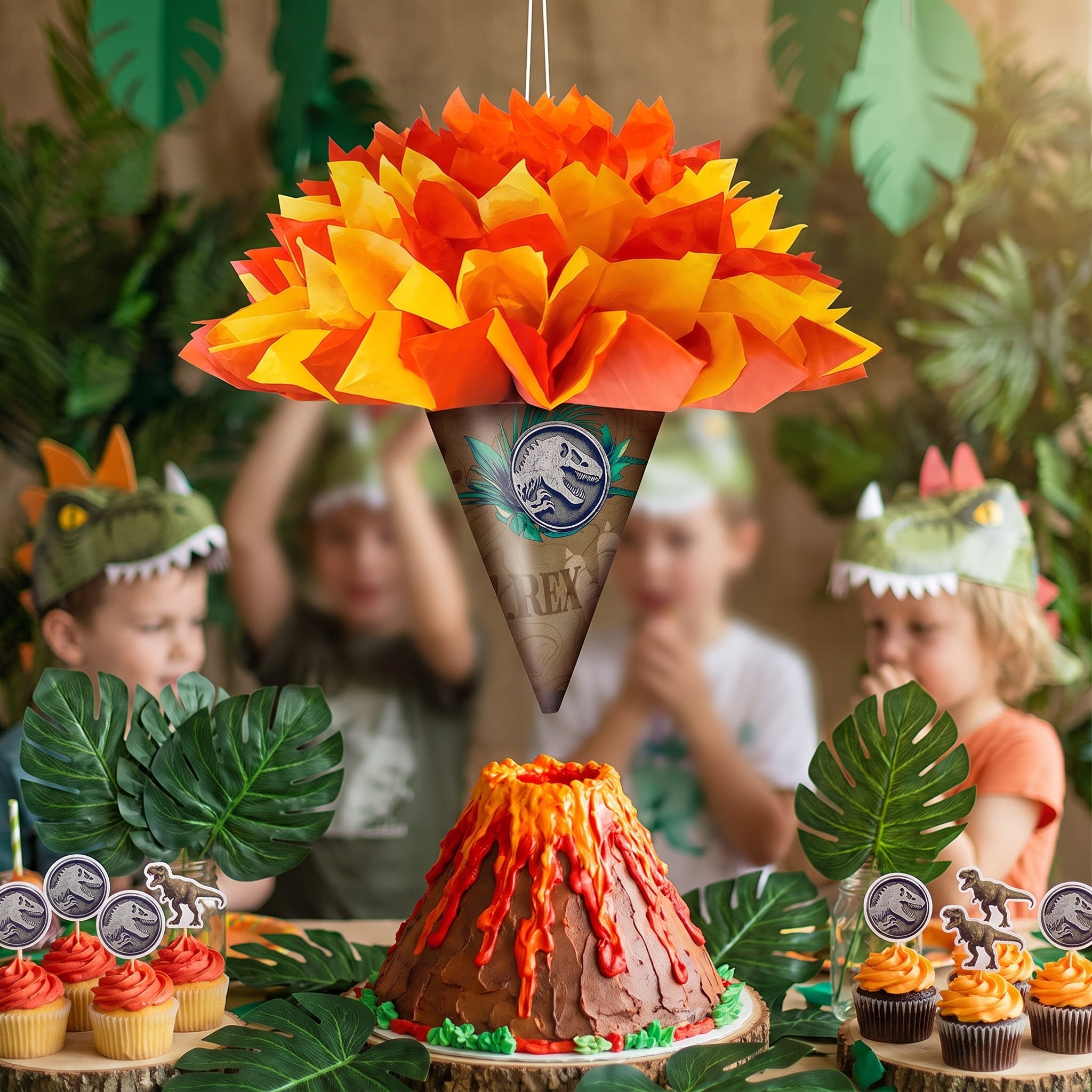 Jurassic World T-Rex Torch Pom Pom Hanging Decorations - 3 Pack