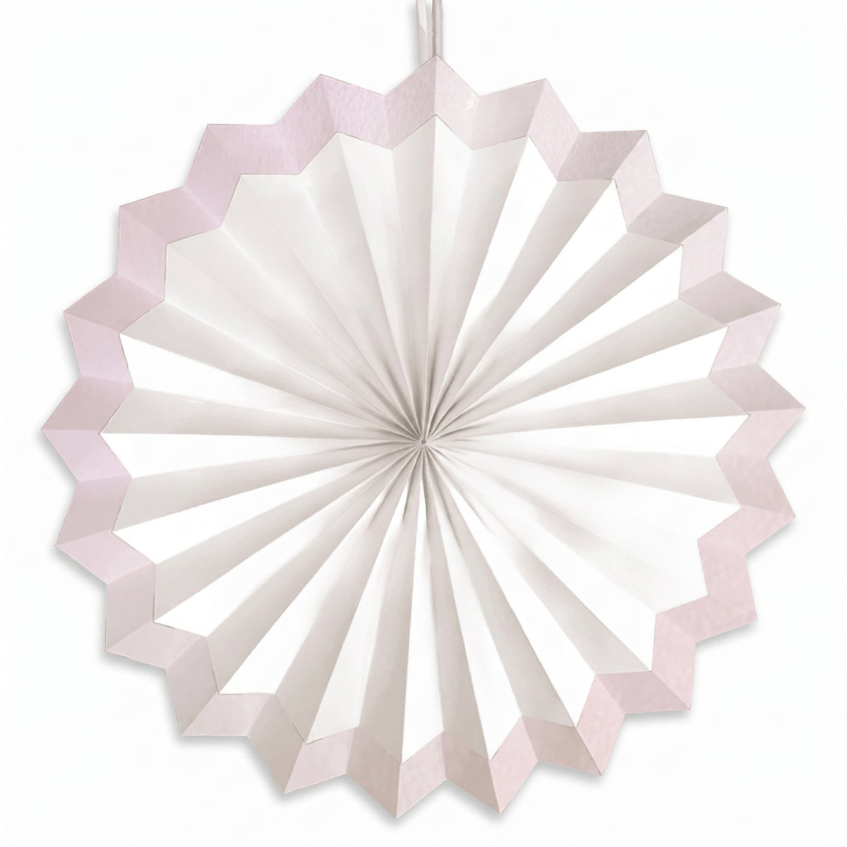 Elegant White Paper Parasol Fan Decoration