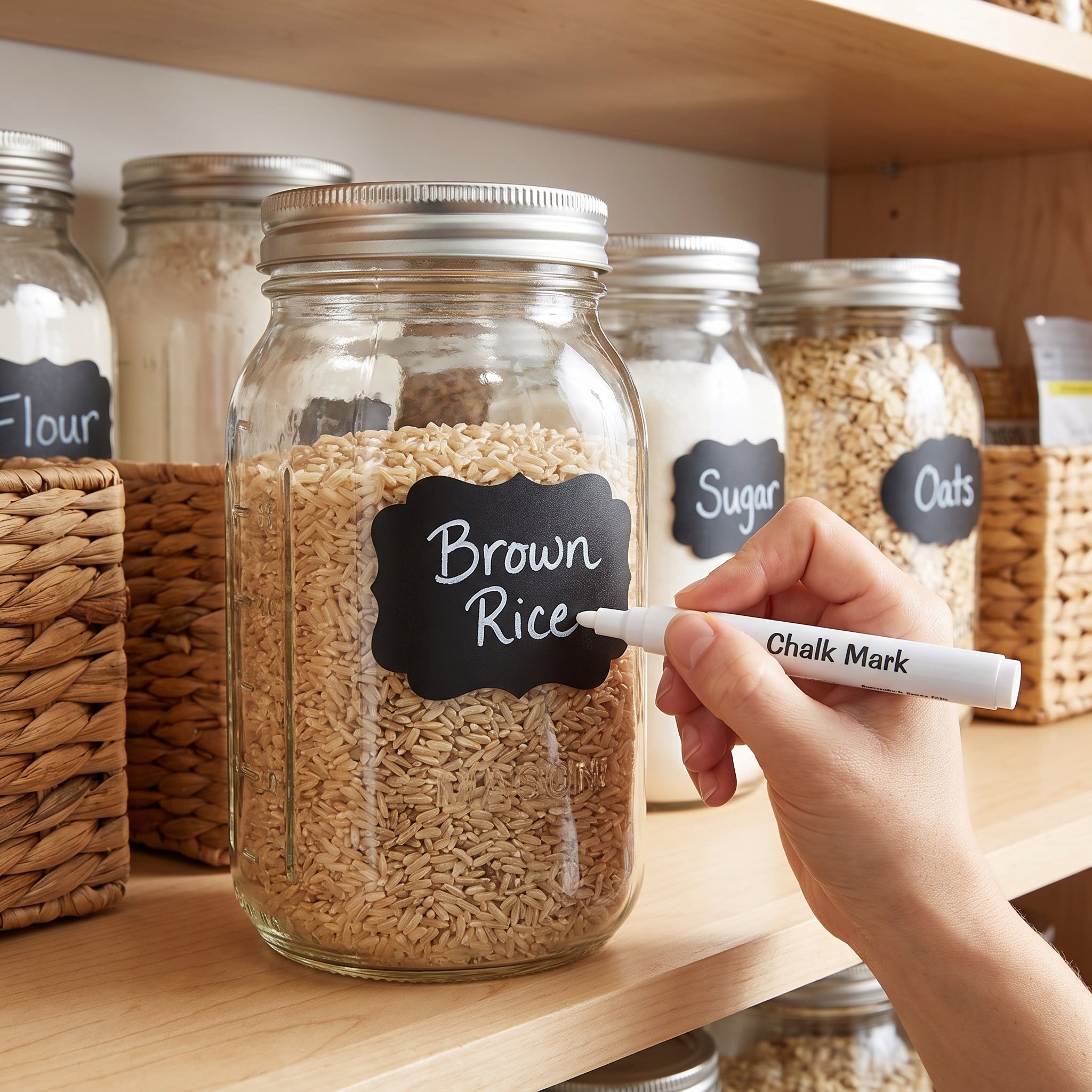 Customizable Chalkboard Sticker Labels, 50 Pack
