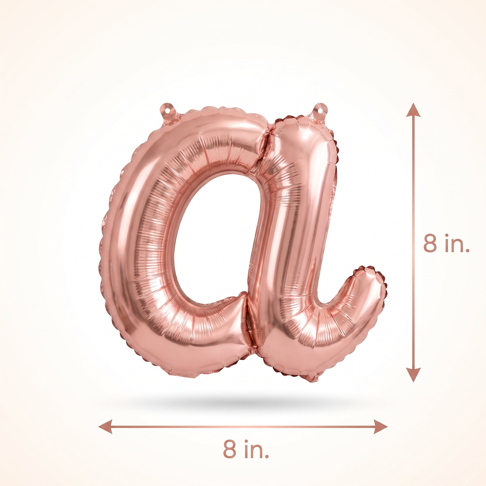 Rose Gold Script Letter A Foil Balloon - 8-Inch Air-Filled
