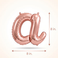 Rose Gold Script Letter A Foil Balloon - 8-Inch Air-Filled