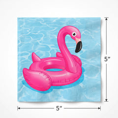 Summer Cool Pool Flamingo Beverage Napkins, 40-ct - 5 In. X 5 In.