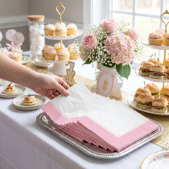 Premium New Pink Buffet Napkins - 8 In. x 4 In.