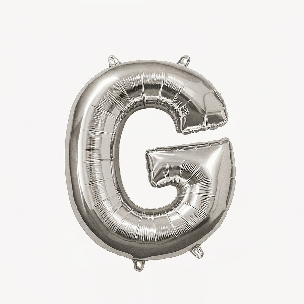 Silver Letter "G" Foil Balloon | 16" Air-Filled