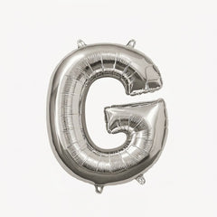 Silver Letter "G" Foil Balloon | 16" Air-Filled