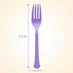 Lavender Plastic Forks - Solid Color Tableware - 7.5 in.