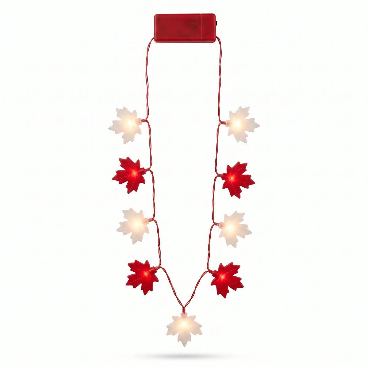 Light-Up Maple Leaf Necklace for Canada Day Celebrations
