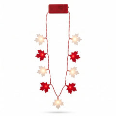 Light-Up Maple Leaf Necklace for Canada Day Celebrations