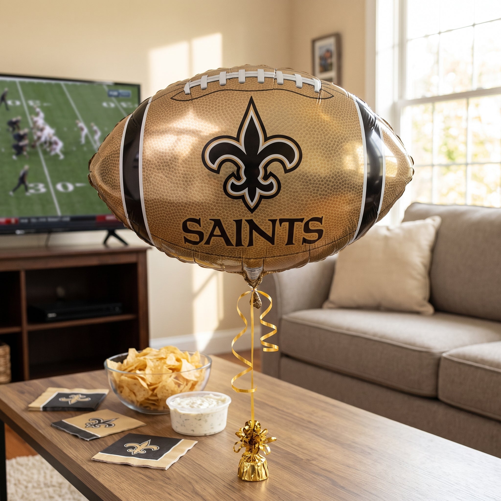 New Orleans Saints Football Shaped Balloon - 18 Inch Foil