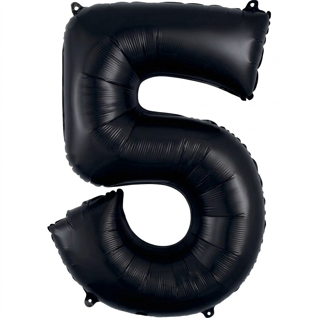 Black Number "5" SuperShape Foil Balloon | 34"