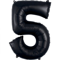 Black Number "5" SuperShape Foil Balloon | 34"