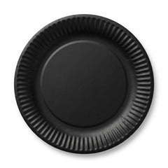 Classic Black 10" Paper Dinner Plates - Solid Color