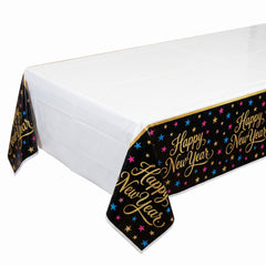 Starlight New Year's Eve Plastic Table Cover - 54x102 inches