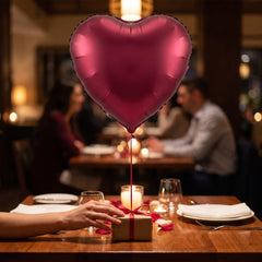 Satin Sangria Heart Foil Balloon - 18-Inch