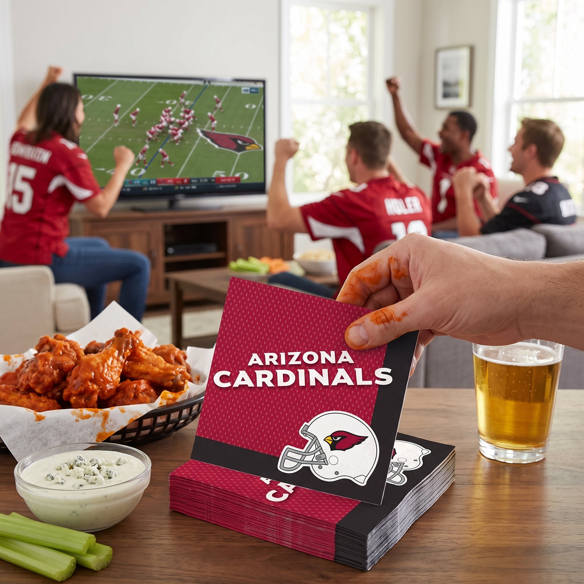 Arizona Cardinals NFL Lunch Napkins - 6.5 In. x 6.5 In. - 36 Pack