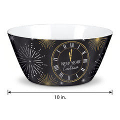 "New Year Countdown" Large Melamine Serving Bowl, 10-inch