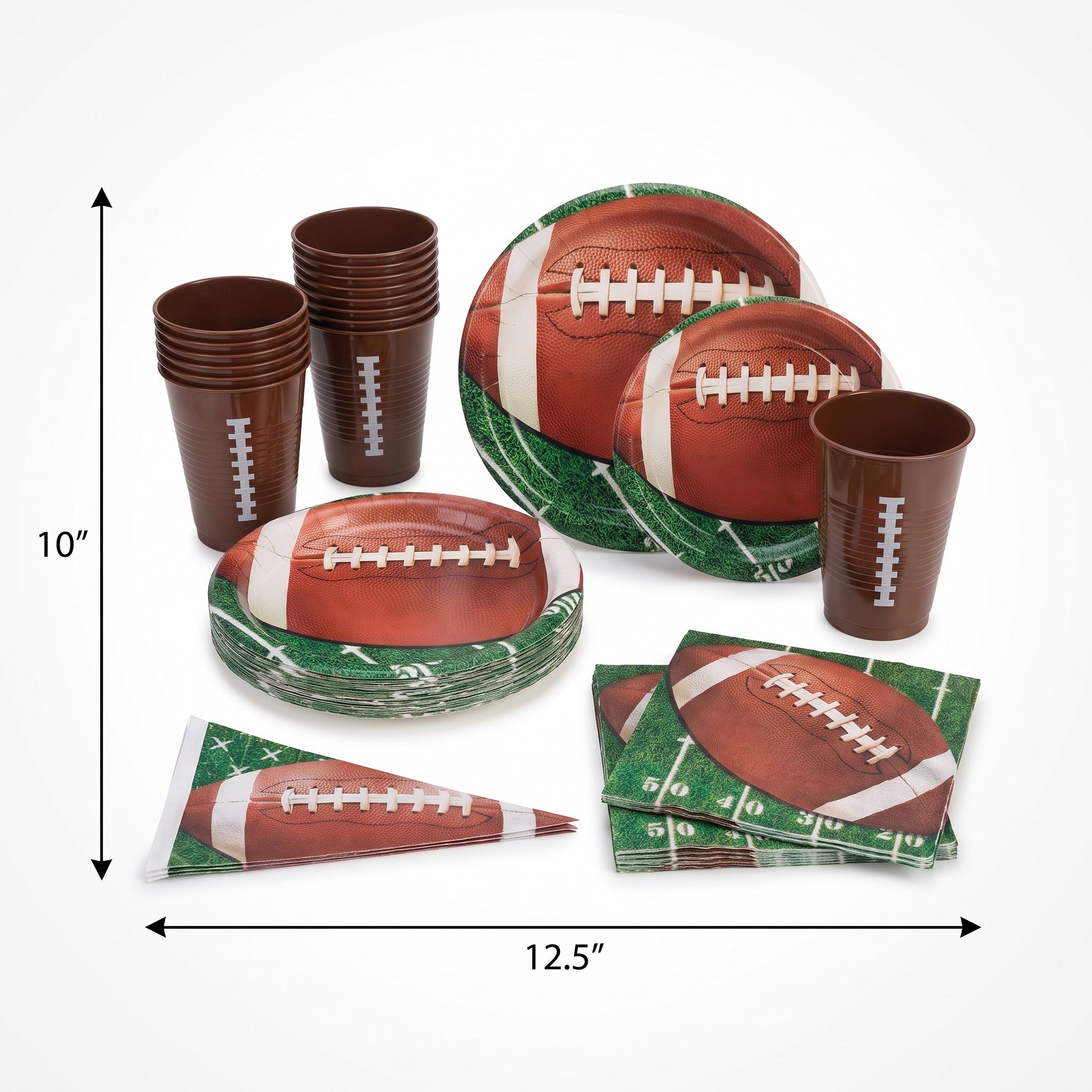 Game Day Football Party Tableware Kit - For 8 Guests