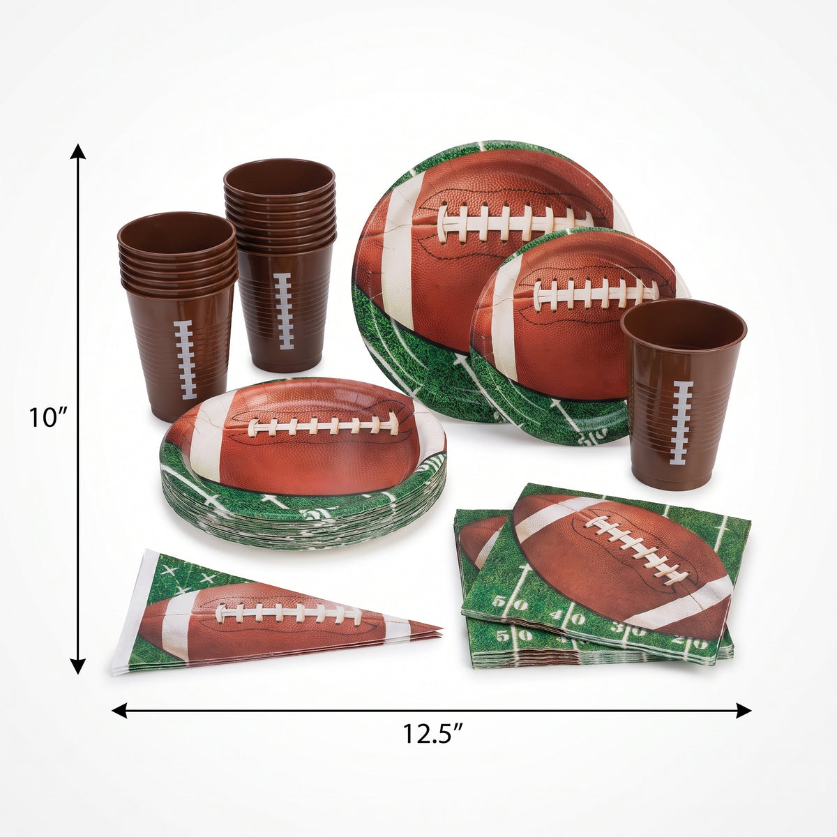 Game Day Football Party Tableware Kit - For 8 Guests