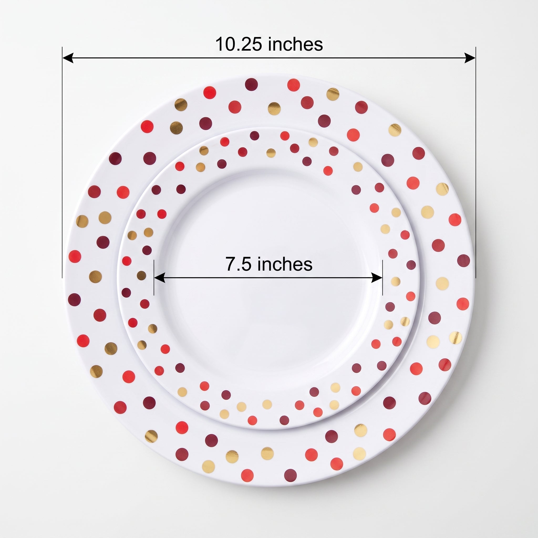 Premium Red Apple Plastic Plates - 20 Pack