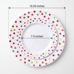Premium Red Apple Plastic Plates - 20 Pack