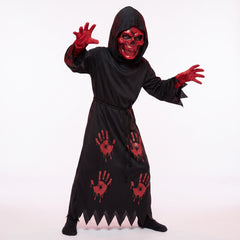 Kids' Hooded Horror Skeleton Halloween Costume